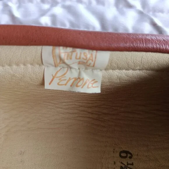 100% Leather Moccasins - Vintage Perrone - Women’s 6.5/8 - Made in USA - Picture 5 of 8